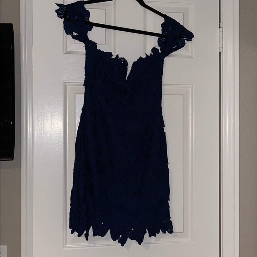 Free People Navy Flower Dress